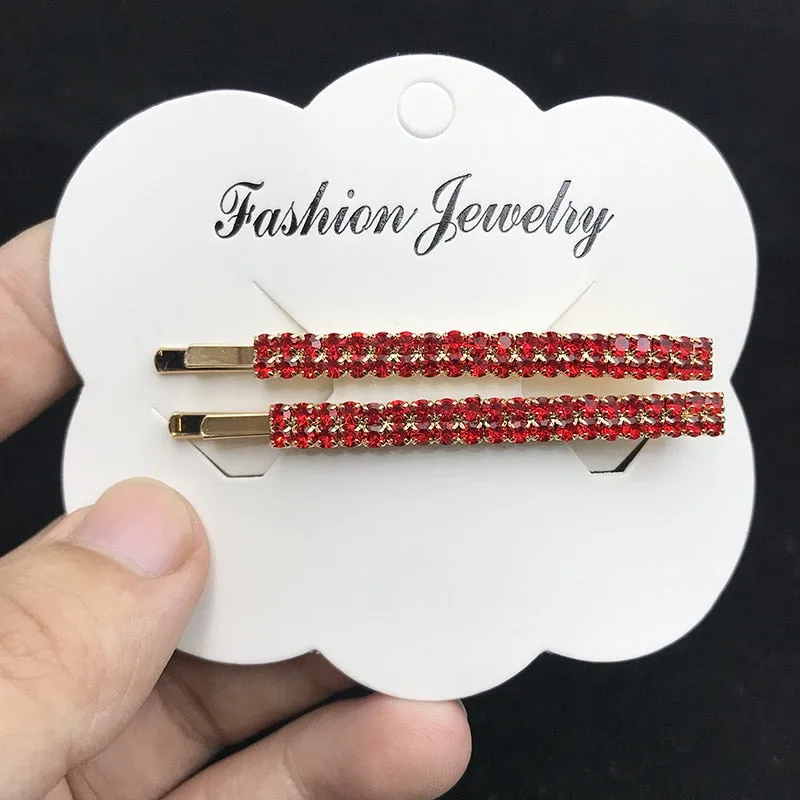 1/12 pc set Rhinestone Barrette Hair pins