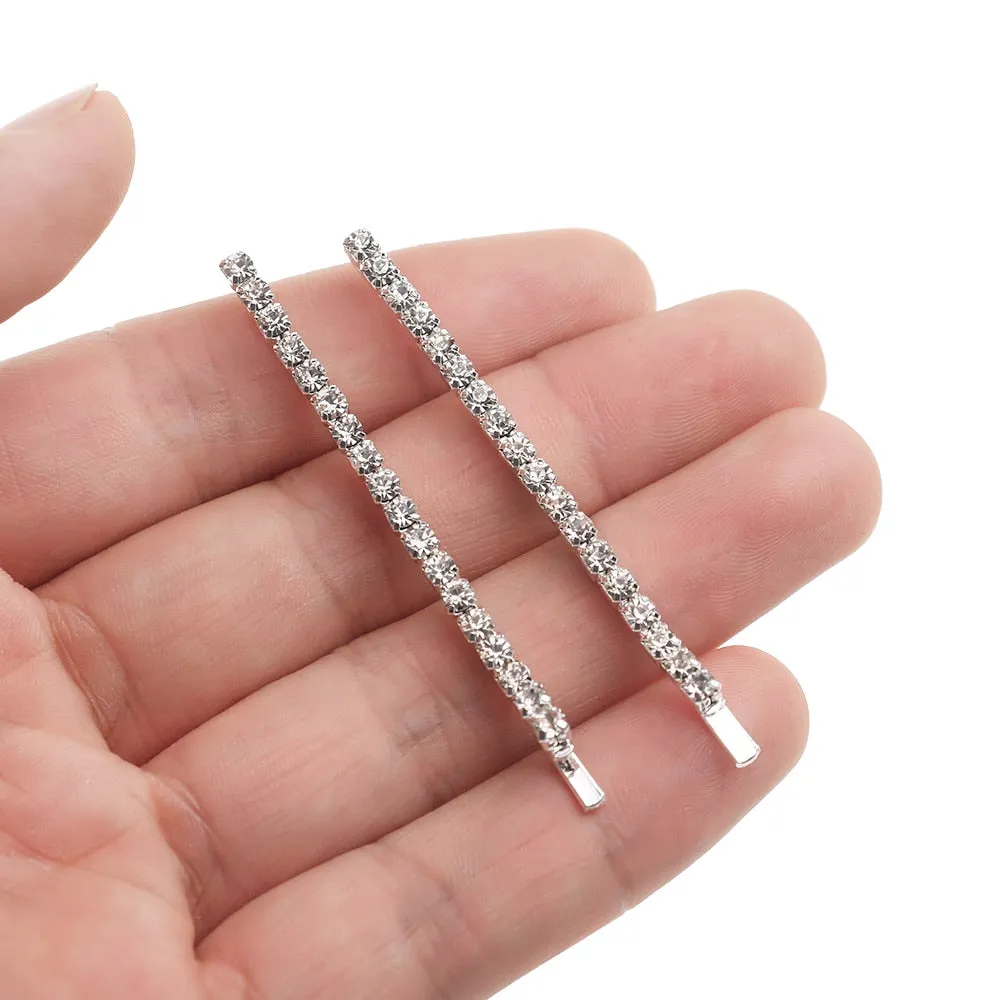 1/12 pc set Rhinestone Barrette Hair pins