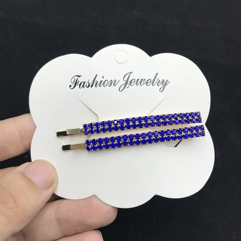 1/12 pc set Rhinestone Barrette Hair pins