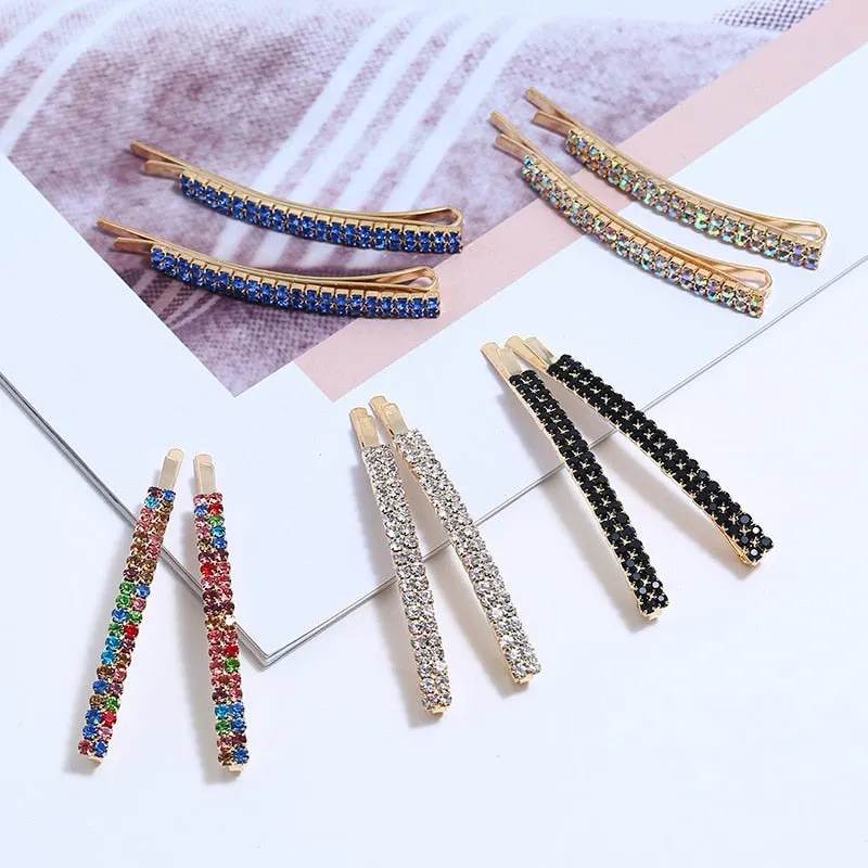 1/12 pc set Rhinestone Barrette Hair pins