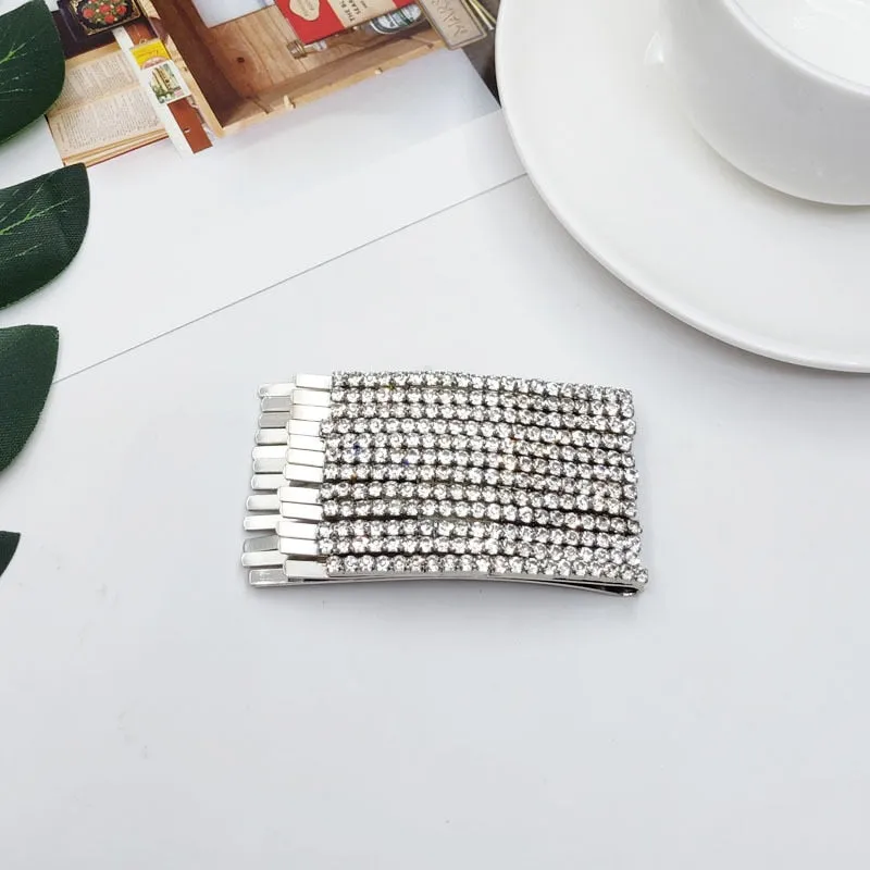 1/12 pc set Rhinestone Barrette Hair pins