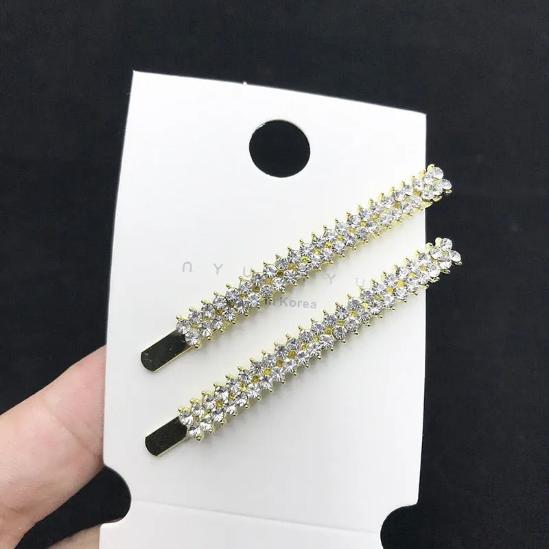 1/12 pc set Rhinestone Barrette Hair pins