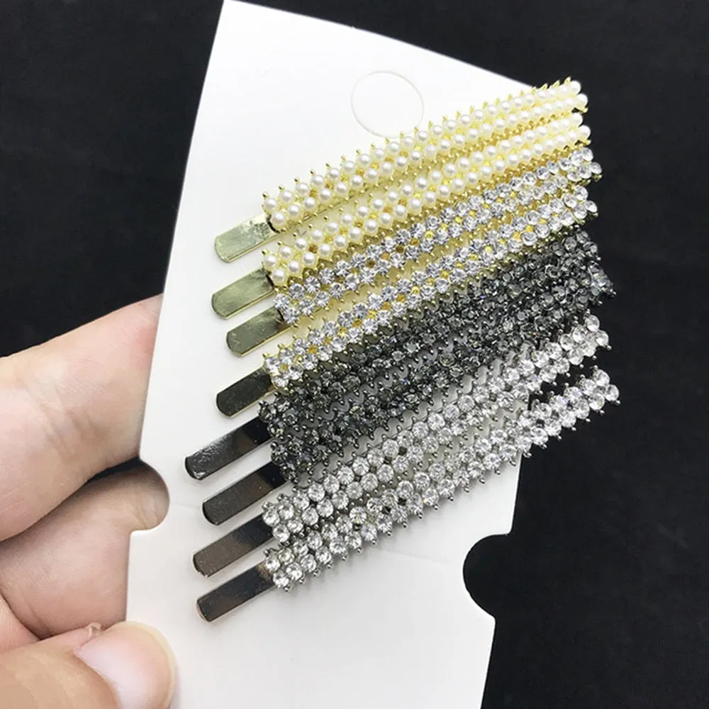 1/12 pc set Rhinestone Barrette Hair pins