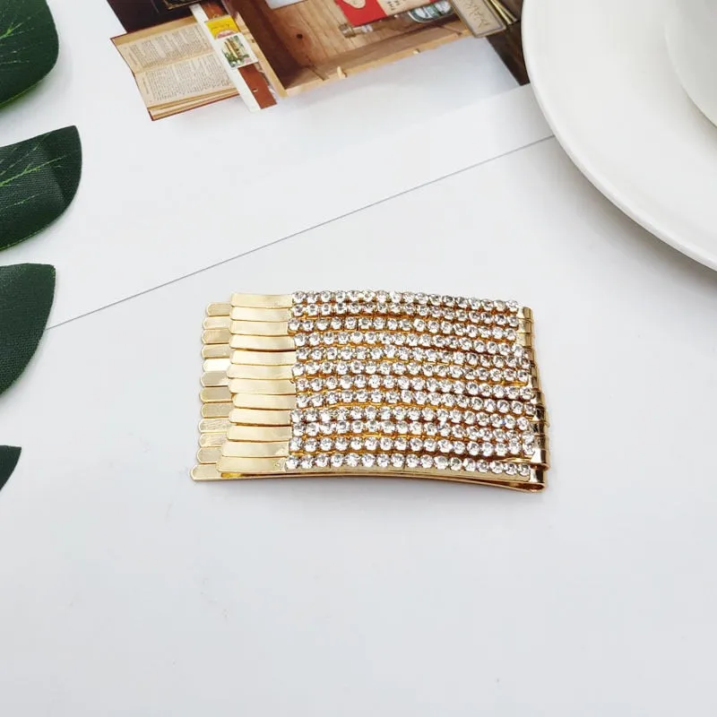 1/12 pc set Rhinestone Barrette Hair pins