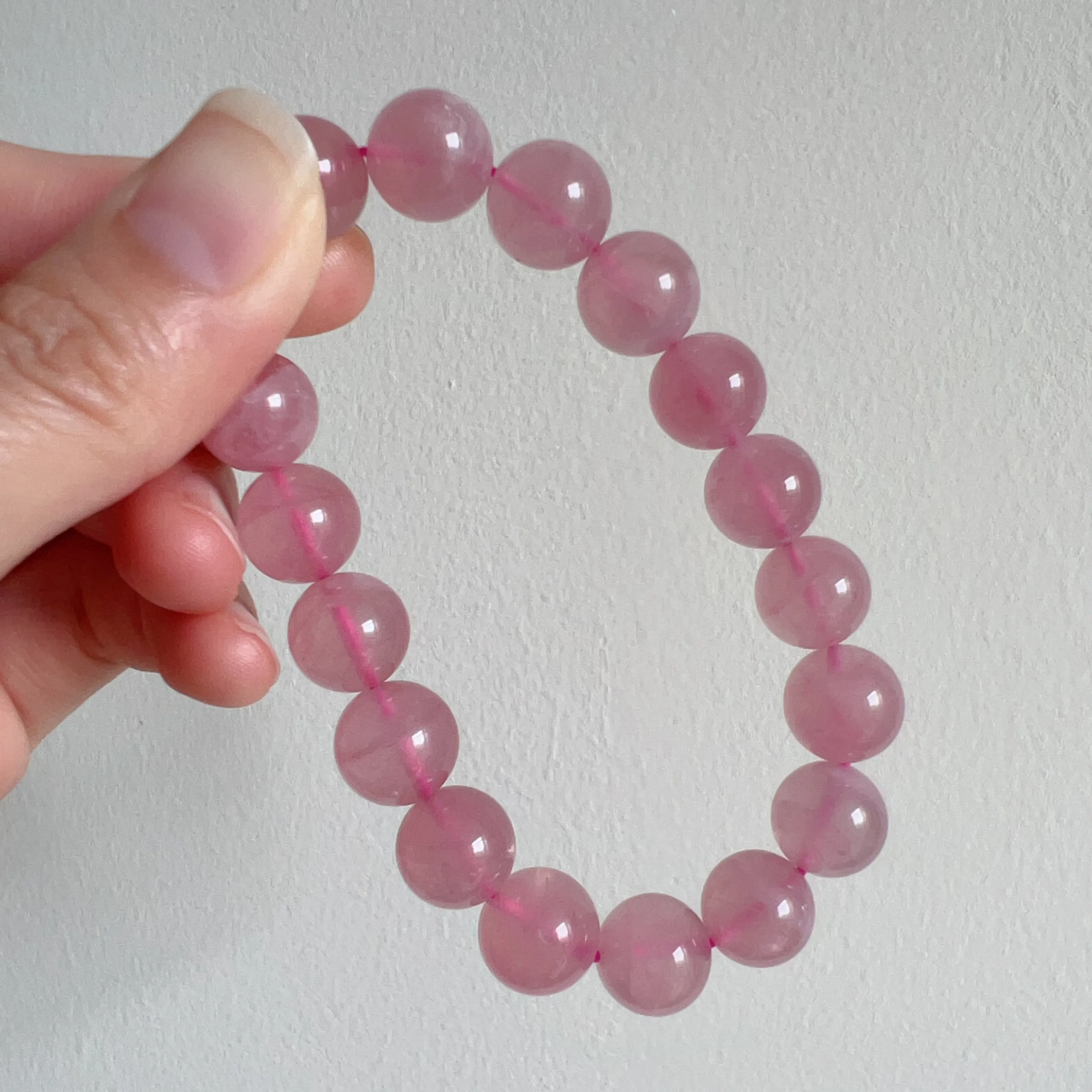 11.5mm Natural Rose Quartz Beaded Bracelet | Heart Chakra Healing Gemstone Improve Your Love Life and Relationship