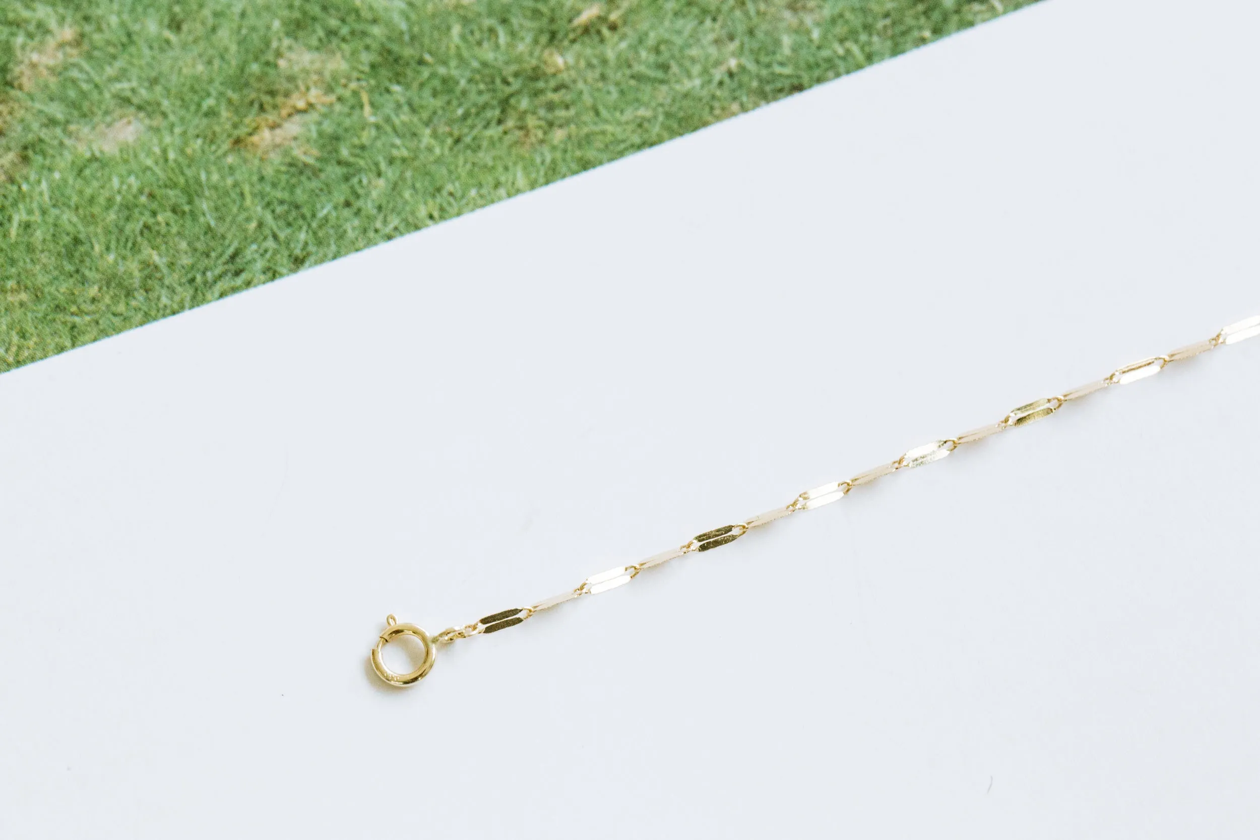 14K Gold Mother's Bridesmaid Gift Personalized Dragonfly Chain Anklet Bracelet