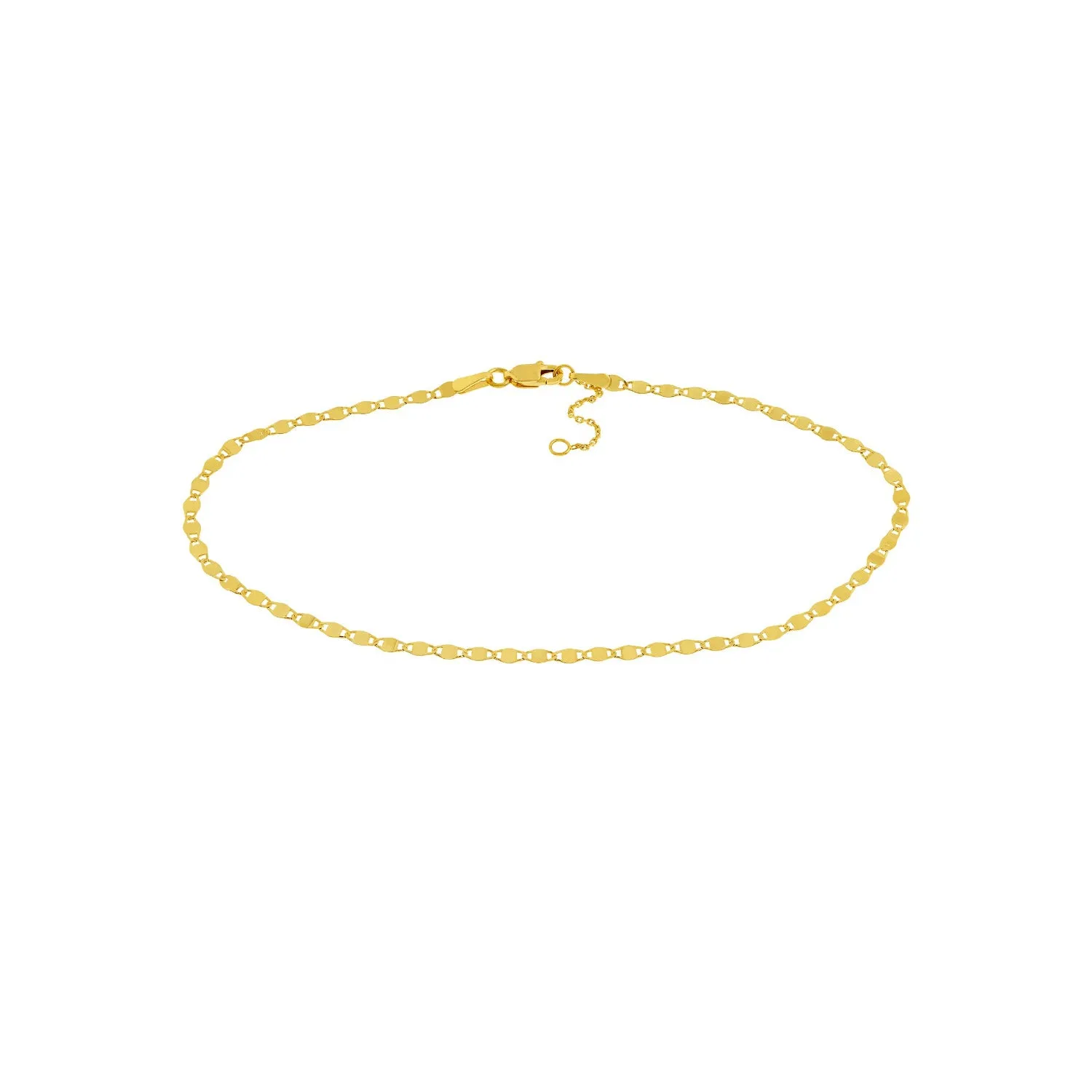 14K Yellow Gold Mirror Valentino Anklets