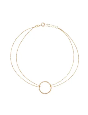 18K Gold Elegant Circle Anklet