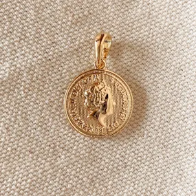 18k Gold Filled Queen Elizabeth Coin Pendant