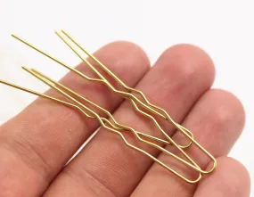 30 Raw Brass Hair Pins, Hair Findings 60mm (A0145)