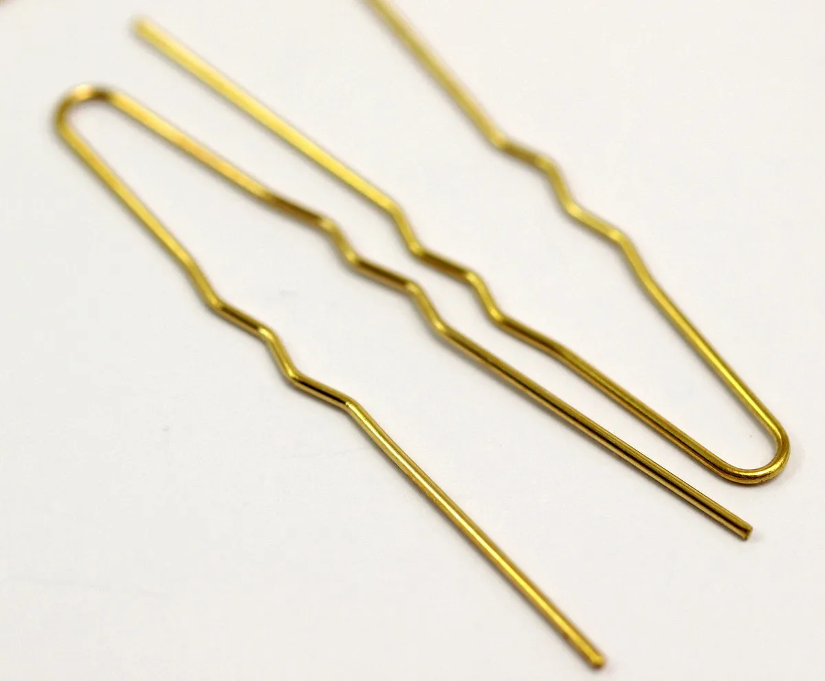 30 Raw Brass Hair Pins, Hair Findings 60mm (A0145)