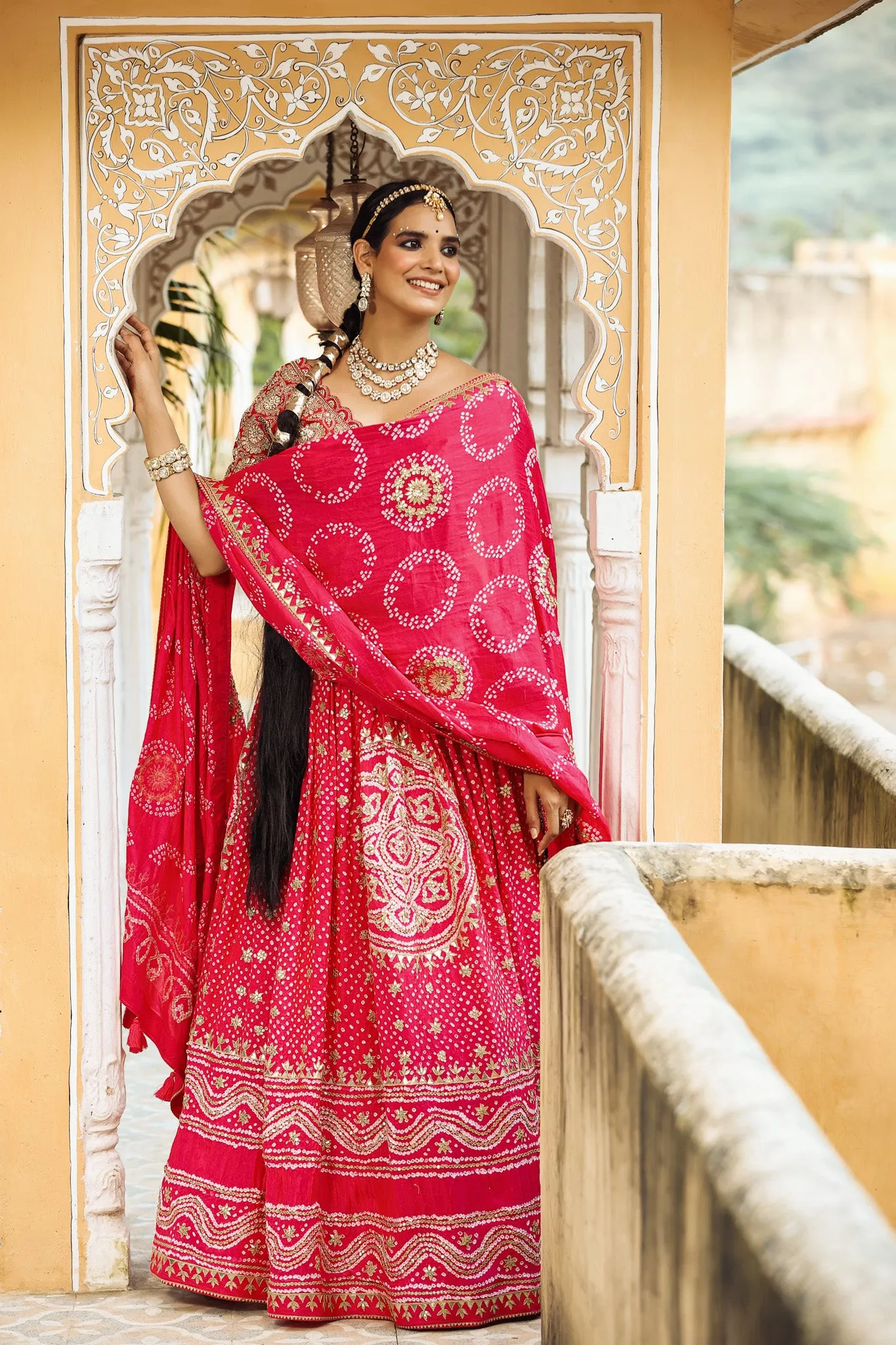 30Z256-RO Pink Indian Wear Lehenga Set With Heavy Embroidery