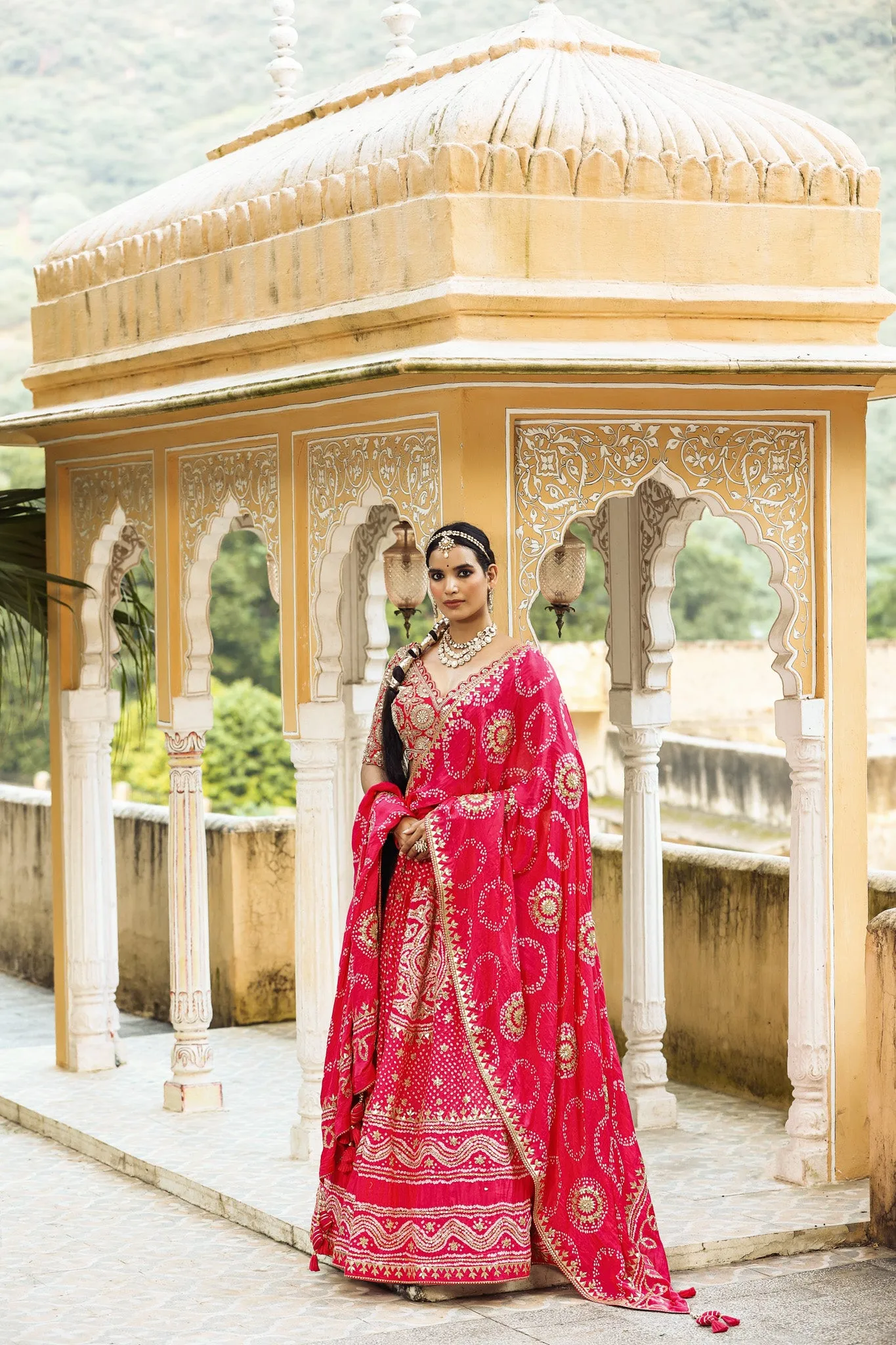 30Z256-RO Pink Indian Wear Lehenga Set With Heavy Embroidery