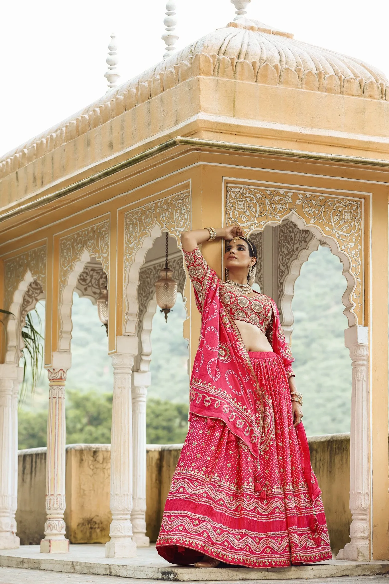 30Z256-RO Pink Indian Wear Lehenga Set With Heavy Embroidery