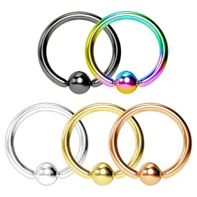 5 Pcs PVD Over 316L Surgical Steel WildKlass Captive Bead Rings Value Pack