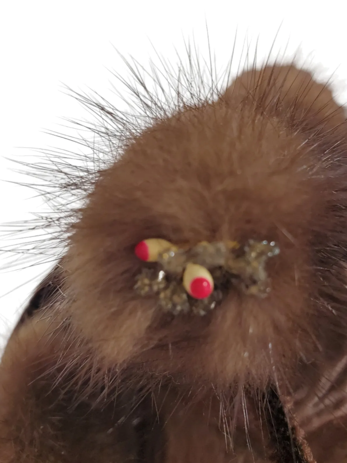 50s Hat - Brown Velvet and Fur Headpiece