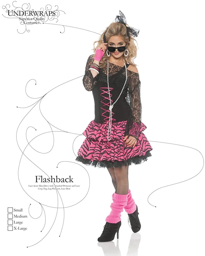 80's Flashback Retro Pop Star Costume Womens Small