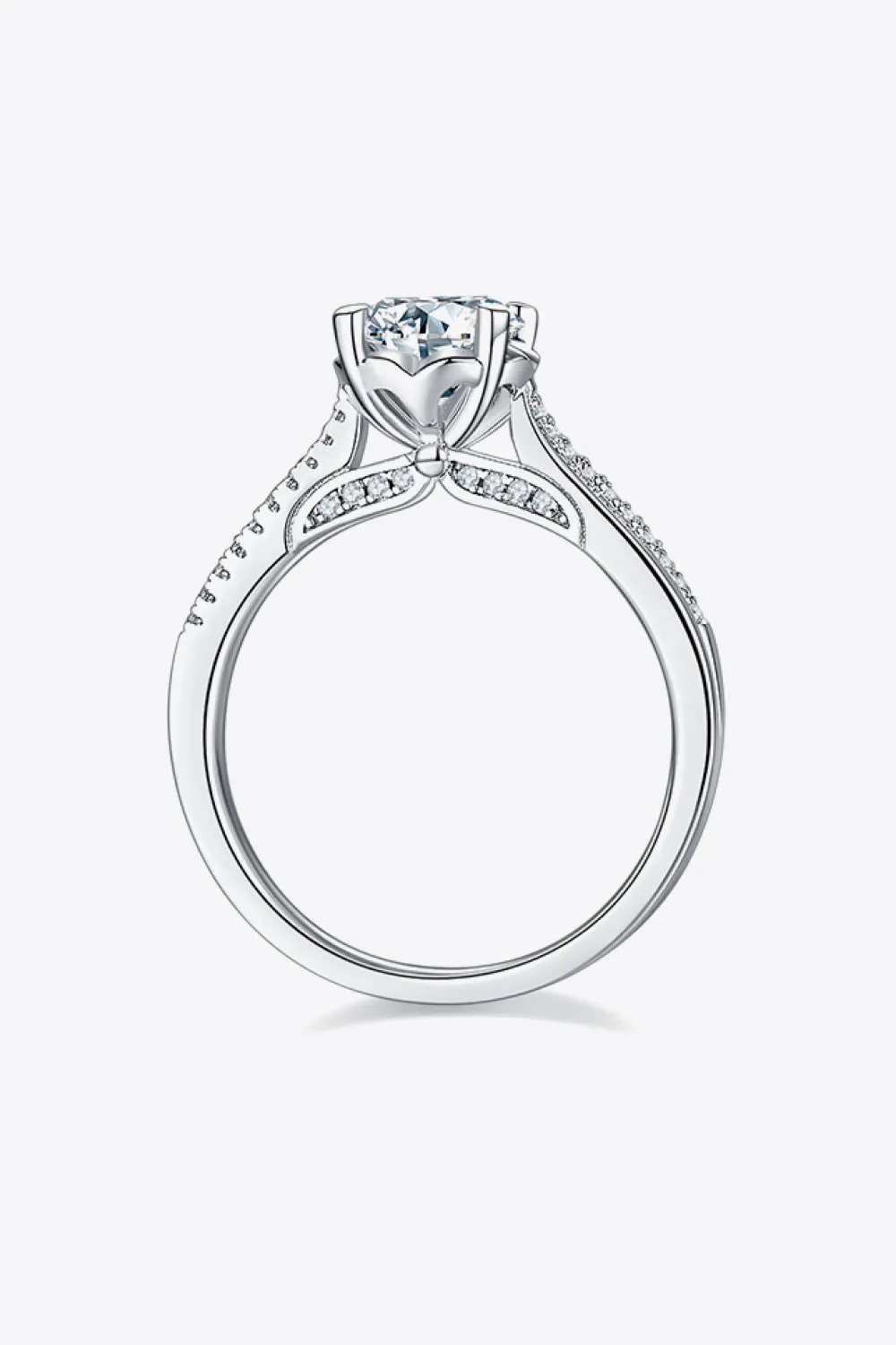 Adored 1 Ct Moissanite 925 Sterling Silver Side Stone Ring