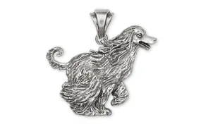 Afghan Hound Pendant Jewelry Sterling Silver Handmade Dog Pendant AF3-P