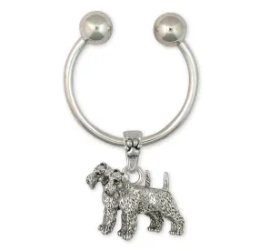 Airedale Terrier Key Ring Jewelry Sterling Silver Handmade Dog Key Ring AR14-KR