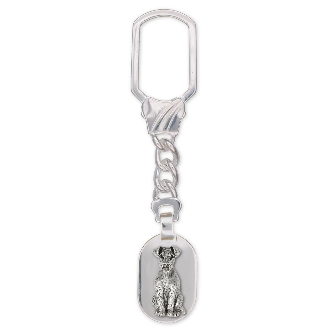 Airedale Terrier Key Ring Jewelry Sterling Silver Handmade Dog Key Ring AR4-KRE