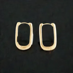 Alena Square Hoop Link Hook Drop Earrings