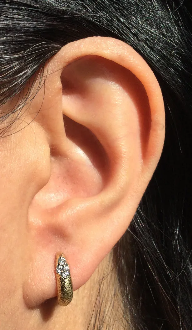 Ancient Hinged Hoop Earrings with diamonds