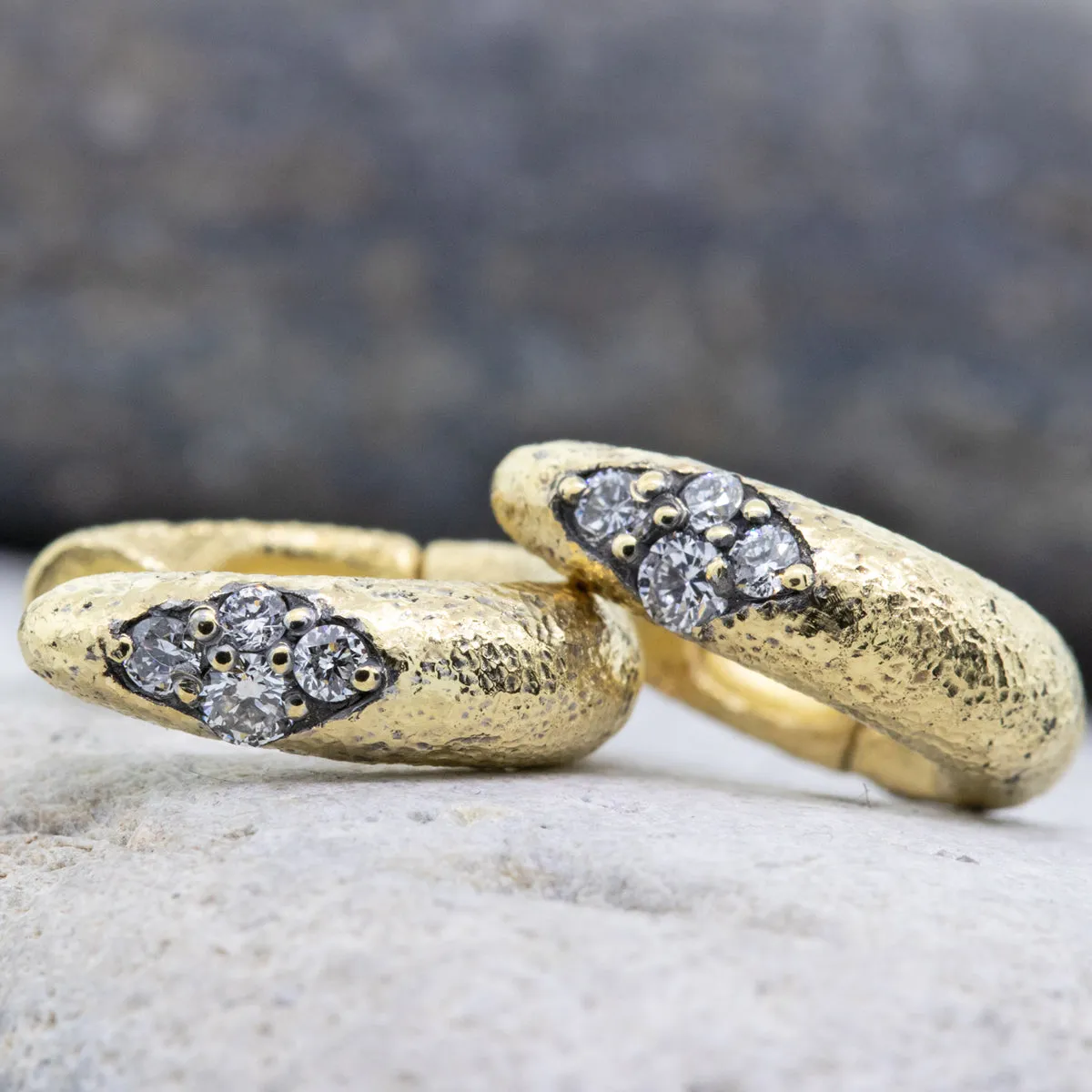 Ancient Hinged Hoop Earrings with diamonds