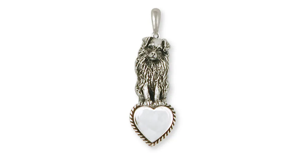 Australian Shepherd Pendant Jewelry Sterling Silver Handmade Dog Pendant AU8-TP