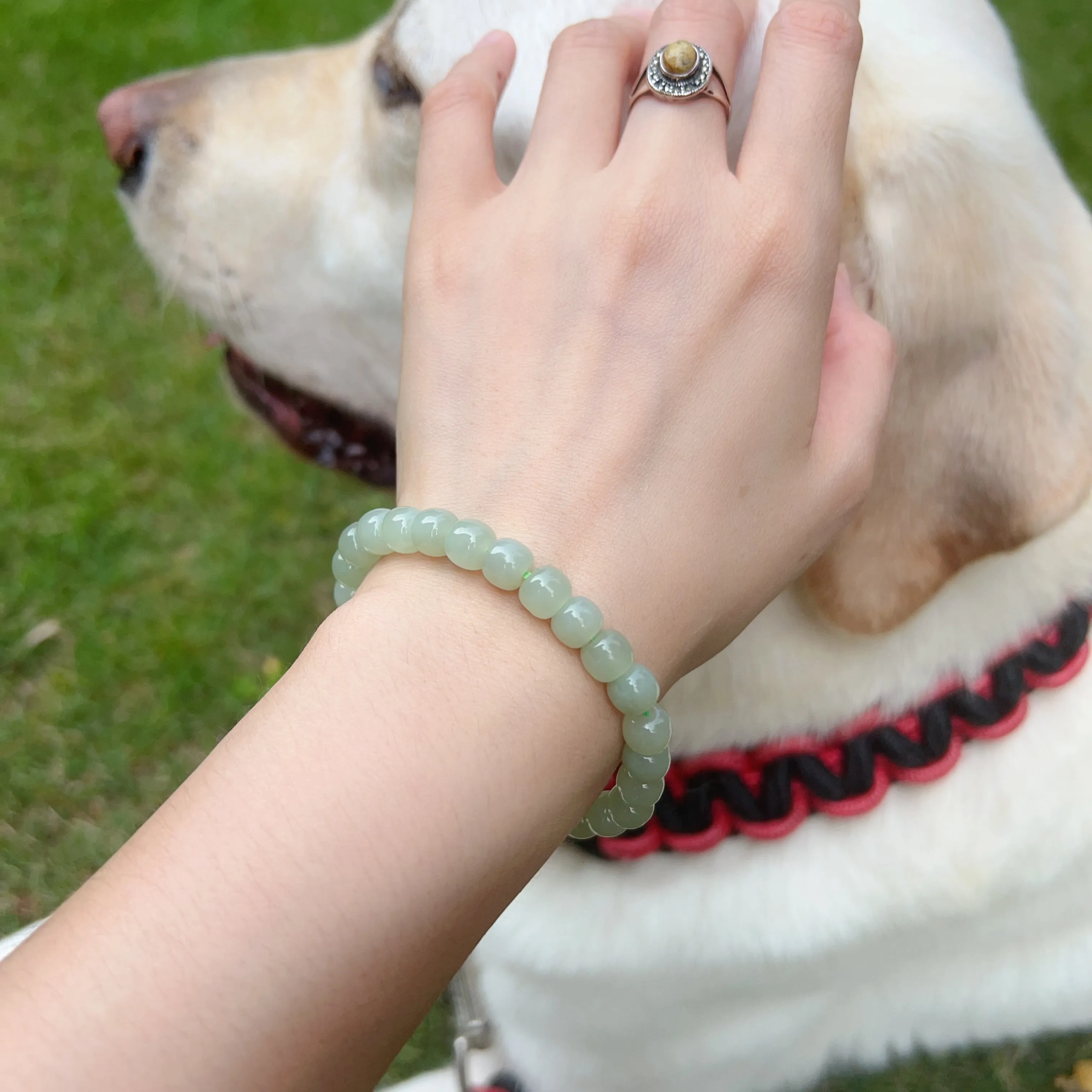 Beautiful Light Green Nephrite Bracelet High-quality Hetian Jade | Natural Heart Chakra Healing Stone Jewelry