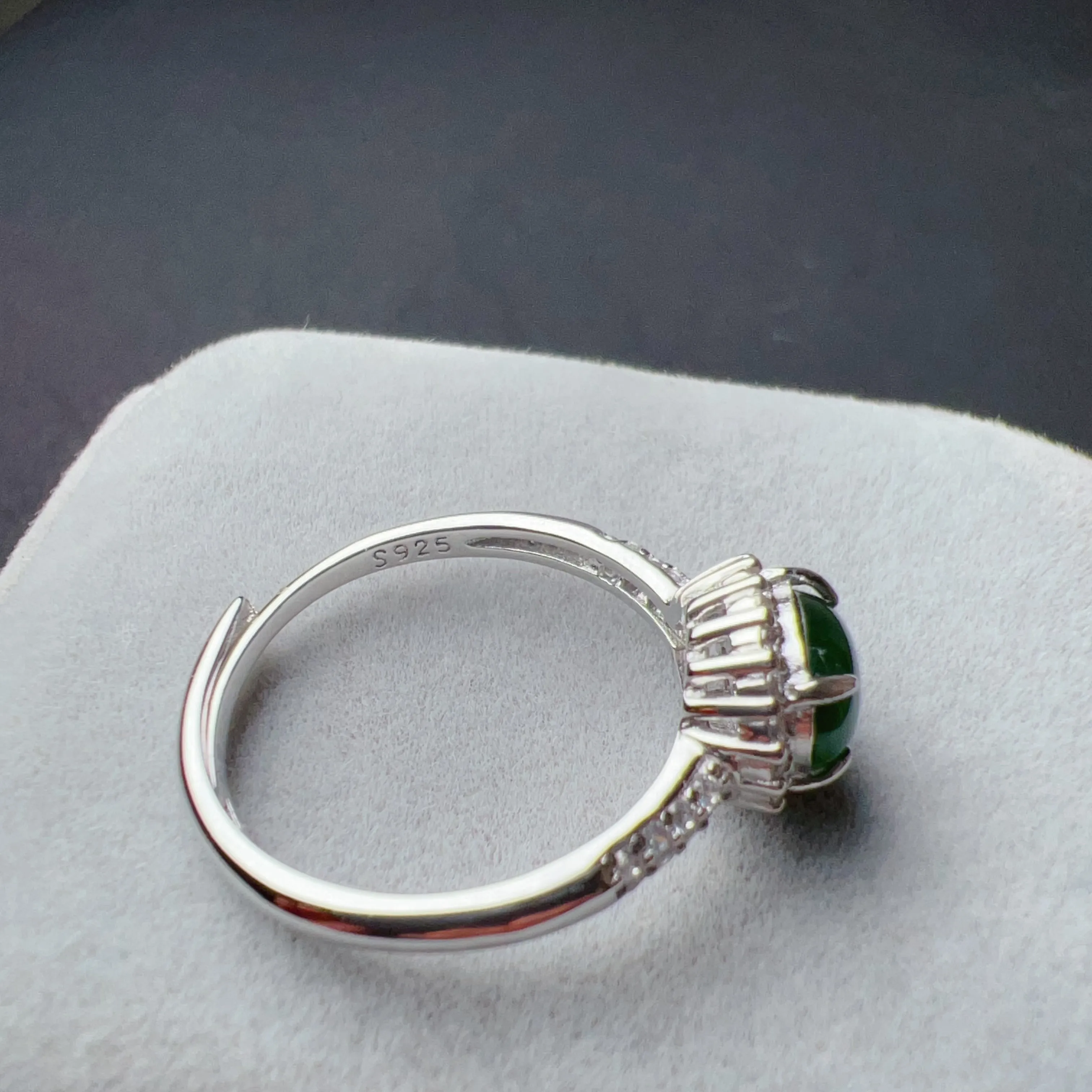 Best Royal Green Natural Jadeite RIng Handmade with 925 Sterling Silver and Zirconia | One of a Kind Fashion Jewelry