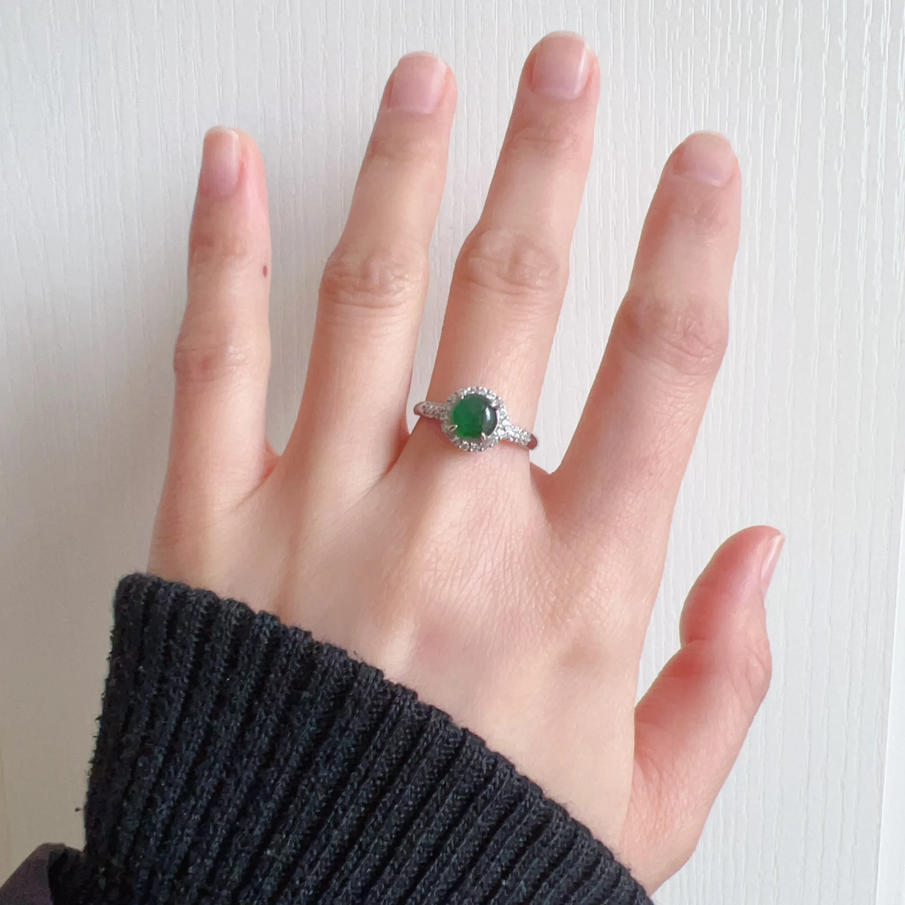 Best Royal Green Natural Jadeite RIng Handmade with 925 Sterling Silver and Zirconia | One of a Kind Fashion Jewelry