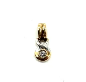 Bezel Set Diamond Accented Twist Pendant