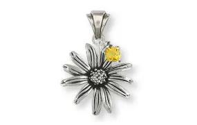 Black Eyed Susan Pendant Jewelry Sterling Silver Handmade Flower Pendant BES1-BDP