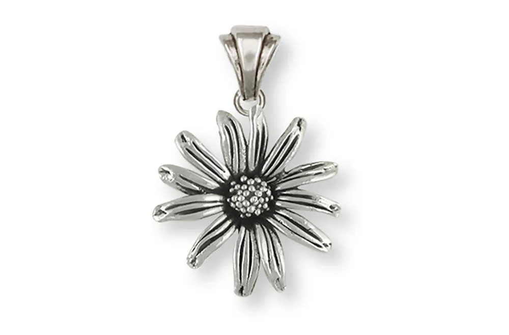 Black Eyed Susan Pendant Jewelry Sterling Silver Handmade Flower Pendant BES1-P