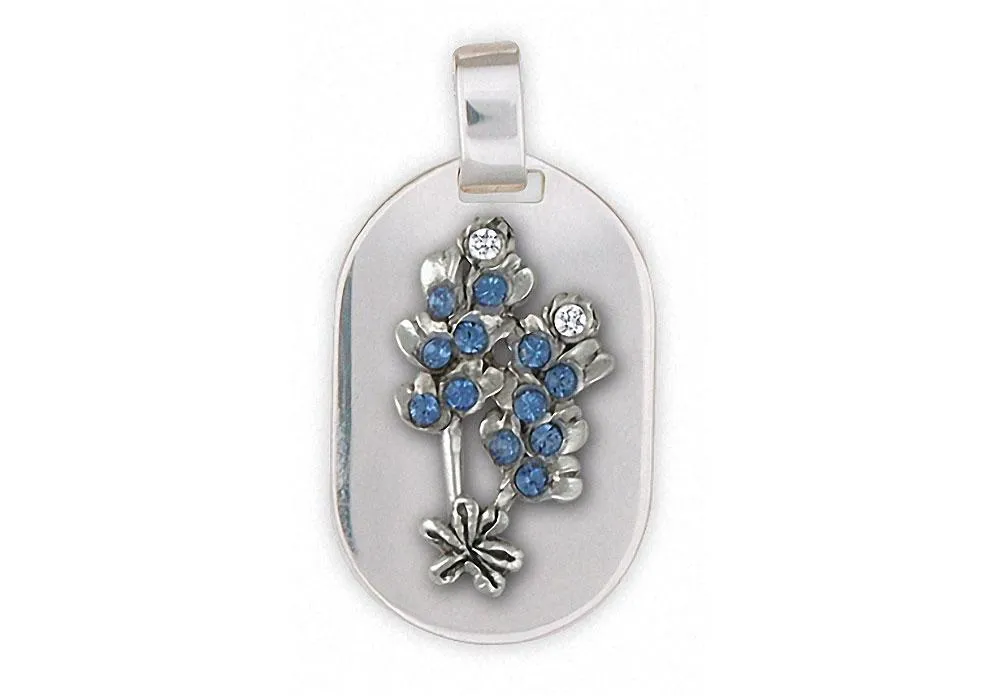 Bluebonnet Pendant Jewelry Sterling Silver Handmade Texas Wildflower Pendant BBD-DT