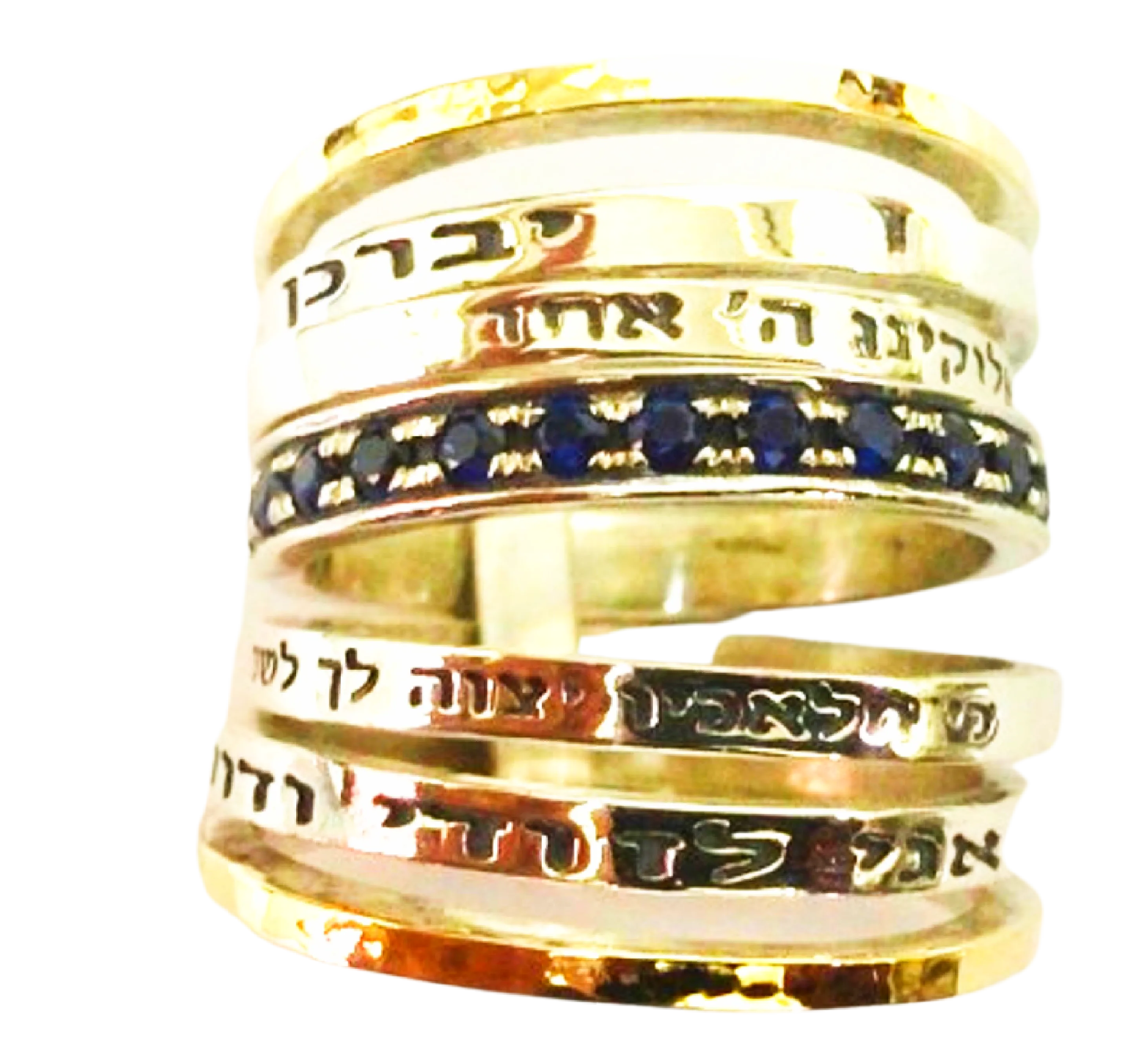 Bluenoemi Israeli Jewelry / Bless Prayer & Poesie Ring / Spinner Rings / Fidget rings for Woman