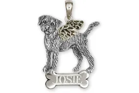 Border Terrier Angel Jewelry Sterling Silver Handmade Border Terrier Pendant  BDT1-ANP