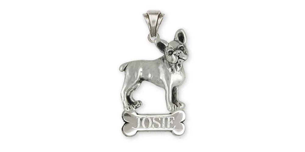 Boston Terrier Pendant Jewelry Sterling Silver Handmade Dog Pendant BT18-NP