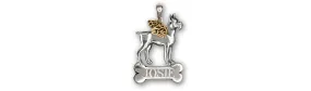 Boxer Angel Jewelry Silver And 14k Gold Handmade Boxer Dog Pendant  BX10-TNANP