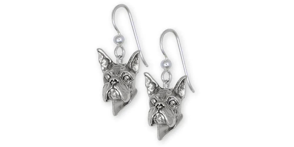 Boxer Earrings Jewelry Sterling Silver Handmade Dog Earrings DG8H-E