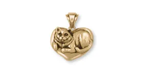 British Shorthair Pendant Jewelry Gold Vermeil Handmade Cat Pendant BRS2-PVM