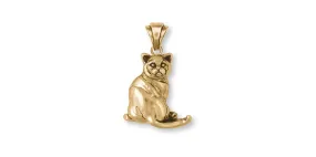 British Shorthair Pendant Jewelry Gold Vermeil Handmade Cat Pendant BRS4-PVM