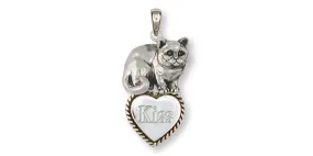 British Shorthair Pendant Jewelry Sterling Silver Handmade Cat Pendant BRS5-TP