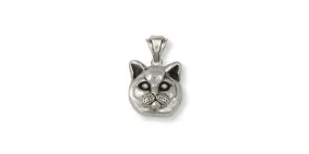 British Shorthair Pendant Jewelry Sterling Silver Handmade Cat Pendant BRS9-P