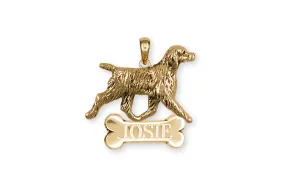 Brittany Dog Personalized Pendant Handmade 14k Gold Dog Jewelry BR6-NPVM