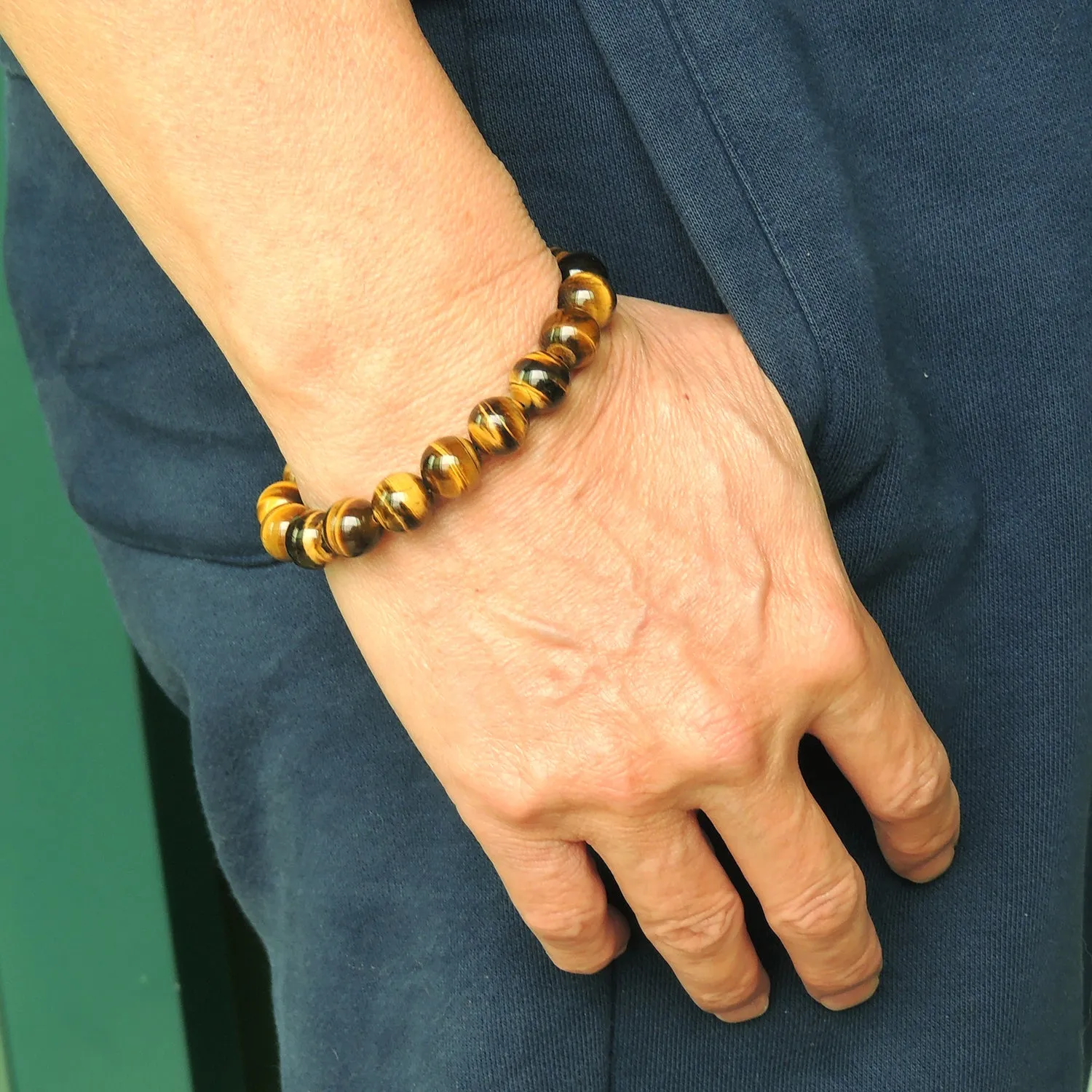 Brown Tiger's Eye Beaded Bracelet Adjustable Style | Fashion Healing Stone Jewelry for Men Women | High Quality from South Africa