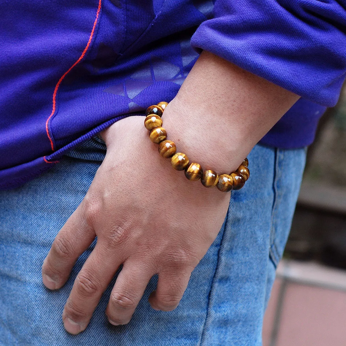 Brown Tiger's Eye Beaded Bracelet Adjustable Style | Fashion Healing Stone Jewelry for Men Women | High Quality from South Africa