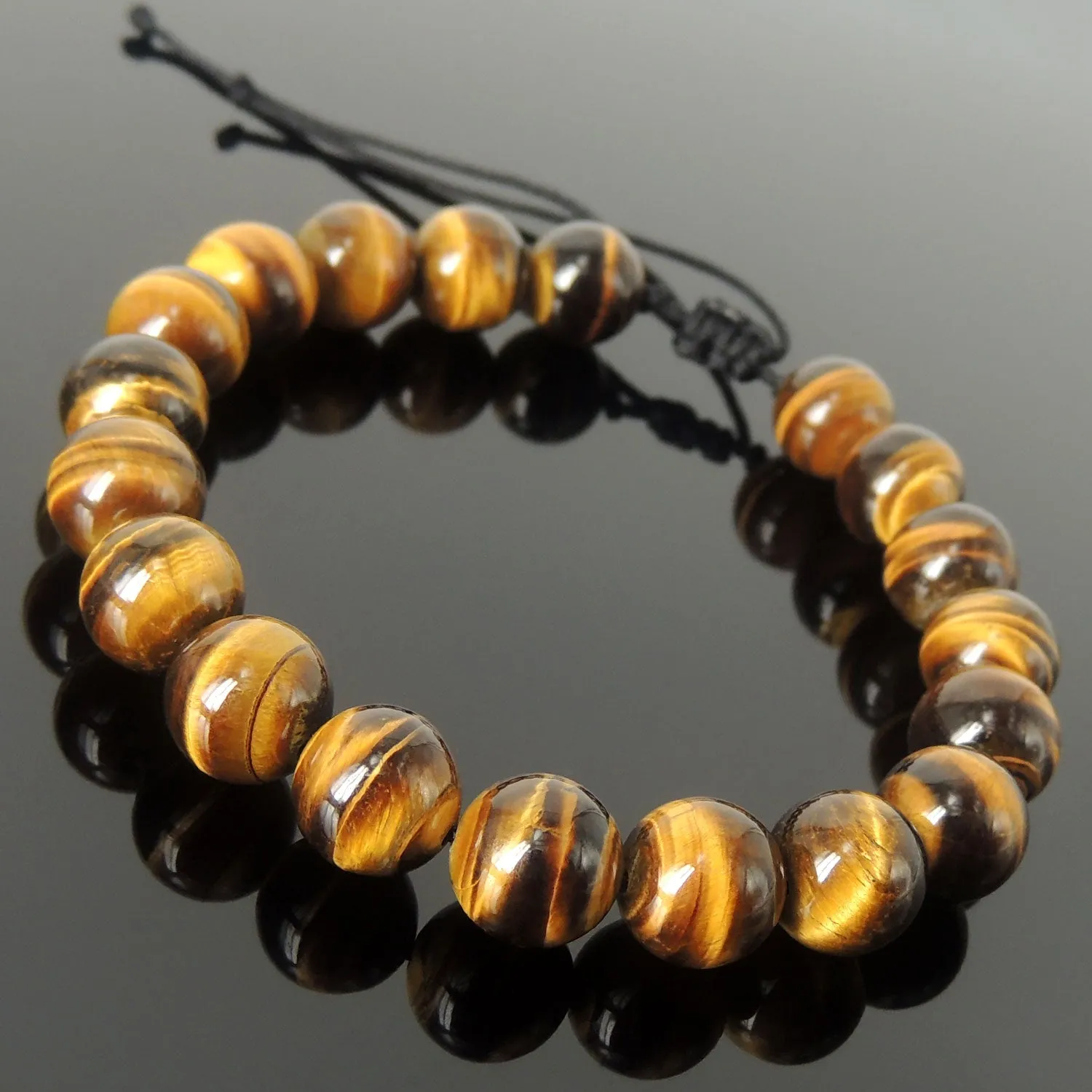 Brown Tiger's Eye Beaded Bracelet Adjustable Style | Fashion Healing Stone Jewelry for Men Women | High Quality from South Africa