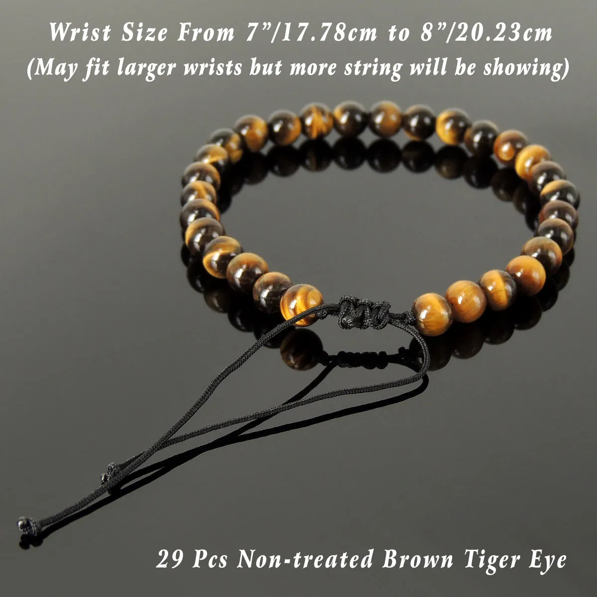 Brown Tiger's Eye Beaded Bracelet Adjustable Style | Fashion Healing Stone Jewelry for Men Women | High Quality from South Africa